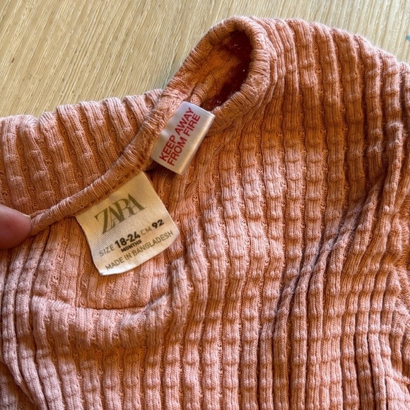 Zara Ribbed Long Sleeve Tee Size 18-24m - Picture 2 of 4